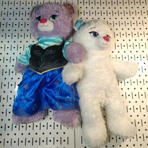 Build A Bear Disney Frozen Anna & Elsa Plush Set 18" Tall w/Anna Dress And Song